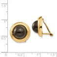 thumbnail image 2 of Auriga Fine Jewelry 14K Yellow Gold Onyx Non-pierced Stud Earrings for Women, 2 of 5