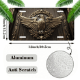 thumbnail image 2 of 1 Pcs 2D Flat License Plate Covers & Frames, Golden Eagle Emblem For Decorative Front, Waterproof For Decoration Aluminum License Plate Covers & Frames Cover For Men Women, 12" X 6", 2 of 7