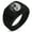 Black, variant on Stainless Steel Bonsai Tree Yin Yang Geometric Pattern Step-Down Biker Style Polished Ring