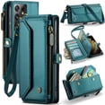thumbnail image 1 of Bandolera para Samsung Galaxy S21 Ultra Case Wallet 【Bloqueo RFID】con Ranura para Billetes con Cremallera y 10 Tarjeteros,Correa magnética para Hombro y muñeca de Cuero PU Suave, 1 of 10