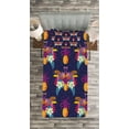 thumbnail image 3 of Ambesonne Exotic Quilted Bedspread Set 2 Pcs, Vivid Flowers Pineapples, Twin Size, Multicolor, 3 of 3