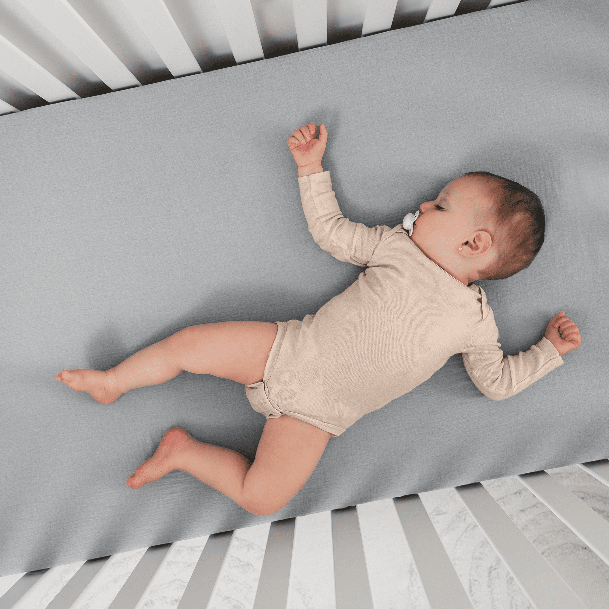 Comfy Cubs Muslin Crib Sheet, 100% Muslin Cotton Sheets for Standard Crib - 2 Pack, Pacific Blue and Heather