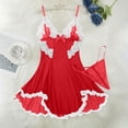 thumbnail image 6 of Levmjia Womens Pajamas Set Short Sleeve Sleepwear Lace Trim Irregular Hem Comfortable Breathable Fabric Loose Fit Sleep Homewear Printed Summer, 6 of 7