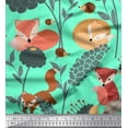 thumbnail image 1 of Soimoi Velvet Fabric Floral,Porcupine & Fox Cartoon Printed Craft Fabric by the Yard 58 Inch Wide, 1 of 1