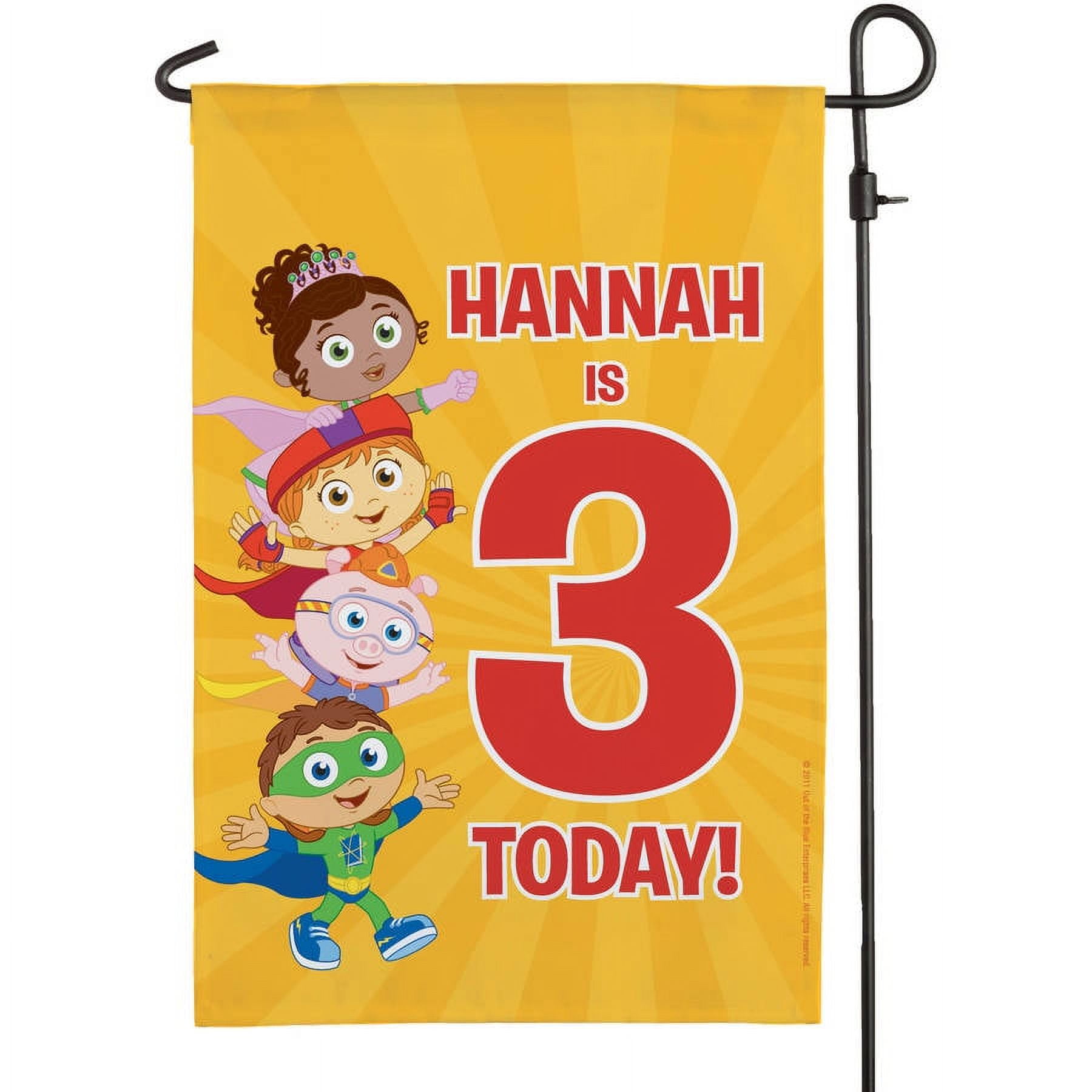 Personalized Super Why! Birthday Flag