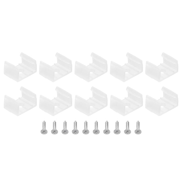 Unique Bargains LED Strip Light Clips, 100 Pack Mounting Bracket Fixing Clip Plastic Clamp for 14mm-17mm Light Cable Translucent