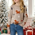 thumbnail image 2 of Bainana Christmas Tops For Toddler Girls Boys Cartoon Print Long Sleeve Crew Neck Sweater Fashion Loose Autumn Kids Daily Wear Brown Size 2-3 Years, 2 of 4