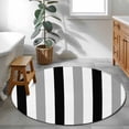 thumbnail image 3 of Round Rugs 4Ft, Black Gray Striped Round Area Rug Washable Indoor Throw Carpet, Farmhouse Stripe Art Soft Non Slip Circle Rug for Kitchen Nursery Room Home Decor Aesthetic, 3 of 8