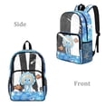 thumbnail image 2 of ZIATUBLES Clear Backpack, Heavy Duty Fabric & PVC Transparent Bookbag with Jellyfish Clownfish Print, Large Capacity See Through Backpack for School College Work Travel Security, 2 of 7