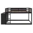thumbnail image 3 of Bellemave Full Over Full Bunk Bed with Storage, Wood Low Bunk Bed with 4 Drawers and 3 Shelves, Full Floor Bunk Bed Frame for Kids Teens Girls & Boys - Espresso, 3 of 8
