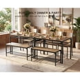 thumbnail image 2 of 4-Piece Dining Table Set with 2 Chairs and Bench for Small Space - Kitchen Table with Under-Bench Storage Rack - Gray, 2 of 6