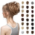 thumbnail image 4 of Mother's Day Glueless Wigs Human Hair Wig Band 360 Lace Front Wigs Human Hair Messy Hair Bun Hair Pieces Curly Synthetic Updo Scrunchies Ponytail Extension for Women Black Back to Campus, 4 of 5