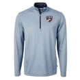 thumbnail image 2 of Men's Cutter & Buck Powder Blue FC Dallas DryTec Virtue Eco Pique Micro Stripe Recycled Quarter-Zip Pullover Top, 2 of 3