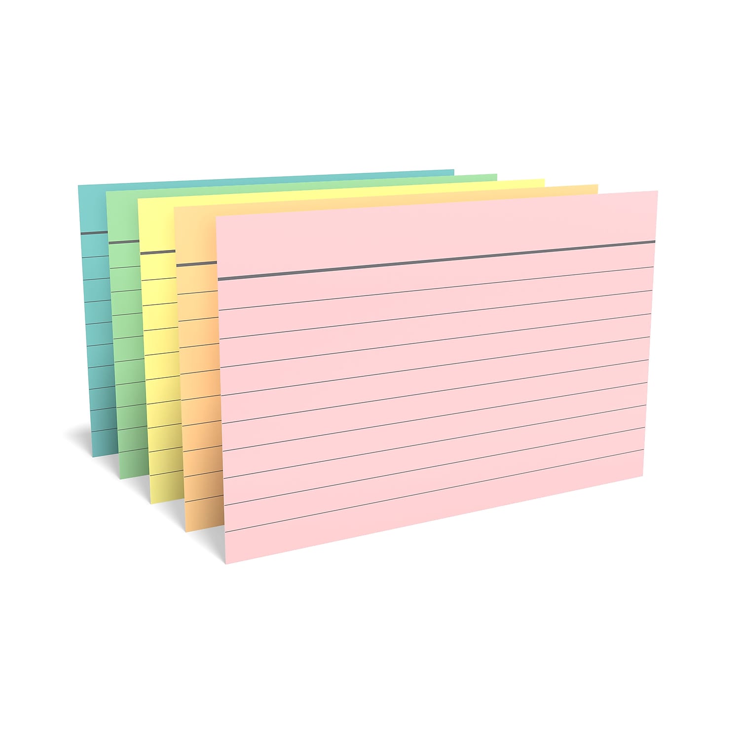 Staples 5" x 8" Line Ruled Pastel Index Cards, 300-Pack photo 2