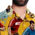 thumbnail image 5 of Football Men's Short Sleeve Casual Printed Button Down Beach Shirts - Summer Fashion Tops, 5 of 6