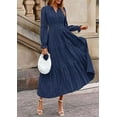 thumbnail image 4 of PRETTYGARDEN Women's Fall Wedding Guest Dresses Long Sleeve V Neck Flowy Elegant Holiday Party Maxi Dress with Pockets, 4 of 8