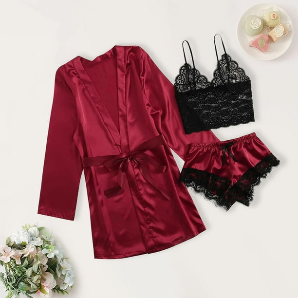 Lace pajama set plus size sale