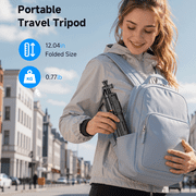 QIRITA Selfie Stick Tripod with Light, 67 Portable Phone Tripod with Remote, 360° Rotation Handle, Compatible with Iphone, Android/Vlog