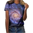 thumbnail image 1 of Penkiiy Chemise Imprimée Galaxie, Mode Décontractée Printemps et Été 2024 pour Femmes T-Shirt à Manches Courtes Col Rond Imprimé Ciel m Multicolore, 1 of 6
