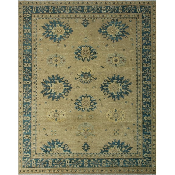 Yousafi Zenobia Beige/Blue Rug, 9'3" x 11'9"
