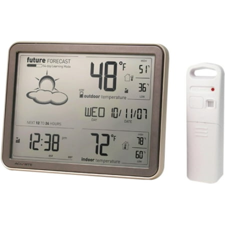 AcuRite 75077A3M Wireless Weather Station with Large Display, Wireless Temperature Sensor and Atomic (Best Weather Station Uk)