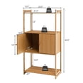 thumbnail image 4 of Bathroom Cabinet, Bamboo 4 Tier Floor Storage Cabinet w/Enclosed Cabinet, Freestanding Tall Rack, Multipurpose Storage Unit Organizer for Bathroom Kitchen Living Room, 4 of 8