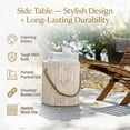 thumbnail image 5 of Rustic Outdoor Grain Side Table Ceramic Build in Brown Finish, 5 of 8