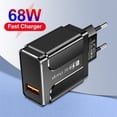 thumbnail image 3 of USB Charger Block Phone Charger One Port 68W USB 3.0 Power Adapter Smart Phone Wall Charger Block Cube black British gauge, 3 of 4