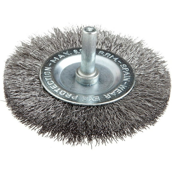 Forney Industries Wheel Brush Fine Crimped Wire - 1/4-Inch Shank, 3-Inch