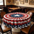 thumbnail image 5 of CuiLiyq 4th of July Round Tablecloth, 60 Inch Red White and Blue Star Independence Day Patriotic Table Cloth, Memorial Day Table Cover for Party Picnic Kitchen Dinner Decor, 5 of 6