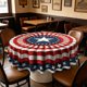 thumbnail image 5 of CaiYueKe 4th of July Tablecloth 60 Inch Round Patriotic Stars Table Cloth American Independence Day Memorial Day Table Cover for Kitchen Party Dining Picnic Indoor Outdoor Decor, 5 of 7