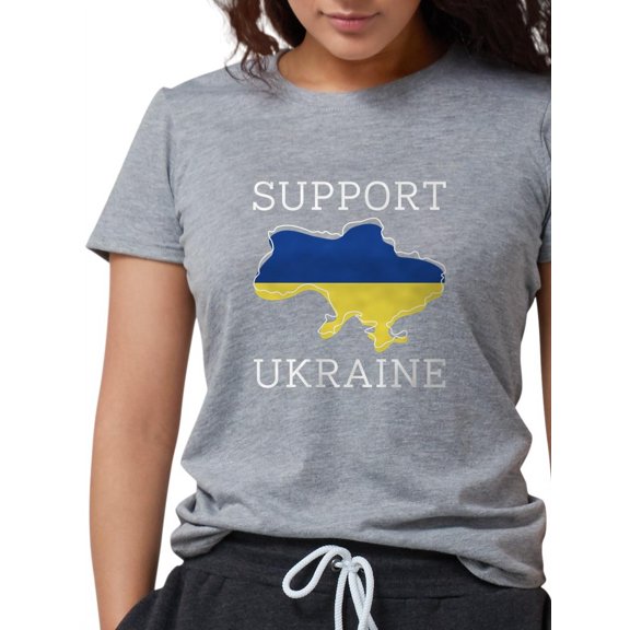 CafePress - Support Ukraine Womens Tri Blend T Shirt - Womens Tri-blend T-Shirt