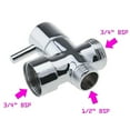 thumbnail image 4 of Bidet T-adapter, T Adapter, T Shape Diverter Shut Off Valve Shower Toilet Bidet Sprayer Water Adapter Chrome Color, 4 of 5