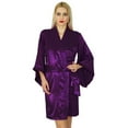 thumbnail image 2 of Bimba Women Kimono Sleeve Short Satin Robe Ready Bride Bridesmaid Robe Coverup, 2 of 6