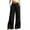 #Black 1, variant on Vynhevius Women Solid Pants Wide‑Leg Elastic Drawstring Waist Pockets Loose Fit Casual Long Trousers