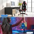 thumbnail image 4 of Gymax Chaise de Bureau Pivotante pour Ordinateur de Jeu w/ Mesh Réglable Dos Rouge, 4 of 10