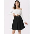 thumbnail image 3 of DARING DIVA Women's A-Line Flared Pleated Midi Denim Skirt M Black, 3 of 6