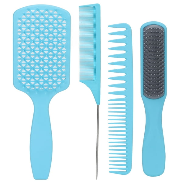 Peine de doble diente, juego de cepillos para el cabello de 4 piezas Peines para el cabello Juego de peines para cepillos para el cabello de alta capacidad