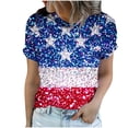 thumbnail image 6 of Xdegoge 4Th of July Patriotic T Shirt for Women USA American Flag Short Sleeve Crewneck Stars and Stripes Regular Fit Summer Tops Independence Day Festival Wear, 6 of 6