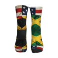 thumbnail image 2 of Women's Men's Jamaica America Colorful Novelty Pattern Crew Athletic Socks, 2 of 7