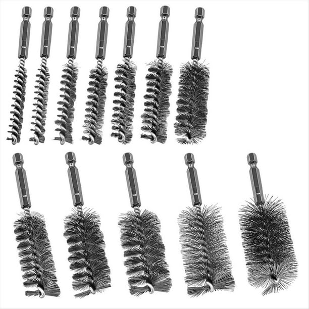 12 Cepillos de Alambre para Taladro, Juego de Cepillos de Alambre de Acero Inoxidable para Limpieza de Taladros Eléctricos.