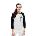 thumbnail image 2 of Gooey Pizza Slice Unisex 3/4 Sleeves Baseball Raglan T-Shirt Tee White Black X-Small, 2 of 4