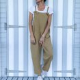 thumbnail image 4 of Mono De Carga Para Mujer Baggy Long Pants Causal Sling Jumpsuit Oversize Holidays Vacation (Khaki L) Cgtredaw para Mujer Caqui T S, 4 of 6