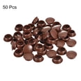 thumbnail image 3 of Uxcell 50Pack 16mm(5/8") Dia Plastic Screw Hole Plugs Thread Type Covers, Red Brown, 3 of 6