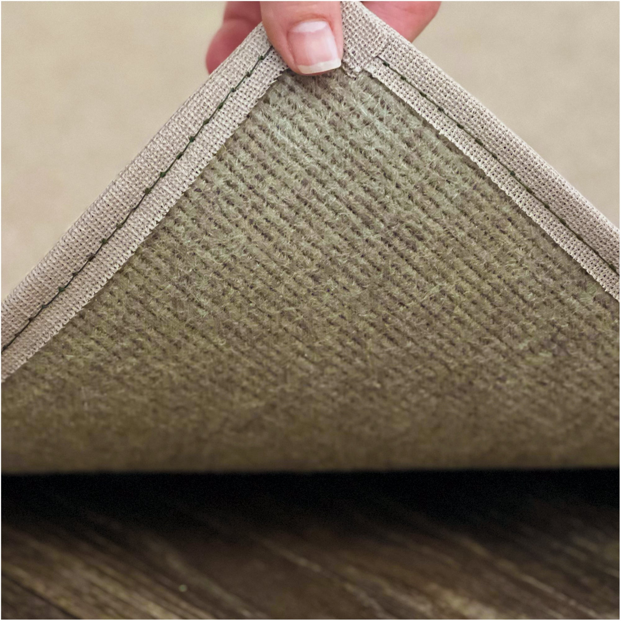 Koeckritz Rugs 6' x 12' Premium Ribbed Indoor/Outdoor Area Rug Quick Dry, Lightweight, Taupe