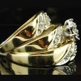 thumbnail image 4 of TAAPSEE JEWELS Wedding His & Her Trio Ring Set White Cubic Zirconia 14K Yellow Gold Plated Silver, 4 of 6