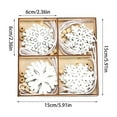 thumbnail image 3 of 24 Pieces White Wooden Snowflake Ornaments - 3 Inch Christmas Tree Decorations in 4 Styles, for Winter Home Garland and Holiday Crafts, Festive Decor, 3 of 5