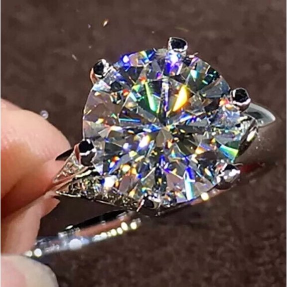 2.30Ct Round Cut Lab-Created Diamond Women's Solitaire Ring 14K White Gold Plated Silver