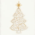 thumbnail image 2 of Linum Home Christmas Scroll Tree Embroidered White Turkish Cotton Hand Towel, 2 of 3