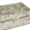thumbnail image 6 of DecMode Coastal Cream Mother of Pearl Geometric Box with Polka Dot Shell Pattern, Set of 2 12", 8"W, 6 of 13